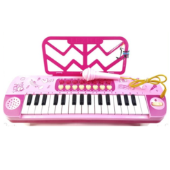 Πολυλειτουργικό ηλεκτρονικό πιάνο Lezile 32 πλήκτρων με μικρόφωνο ροζ