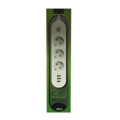 Πολύμπριζο & Φορτιστής 3U με 3 Θύρες USB Auto ID NO.352 10A