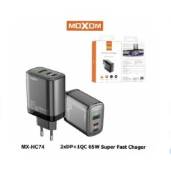 Moxom (MX-HC74) Φορτιστής 65W Fast Charger Μαύρο