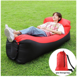 Φουσκωτό στρώμα & κάθισμα ξαπλώστρα lazy bag inflatable air sofa κόκκινο μαύρο