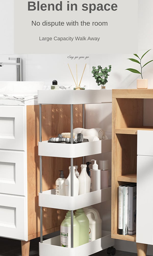 Επιδαπέδια Ραφίερα Μπάνιου με 4 Ράφια και Ρόδες XYX-2020A | G for Gadget