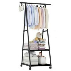 Κρεμάστρα ρούχων με τροχούς - Triangle Clothes Rack 55x42x160cm, Μαύρο