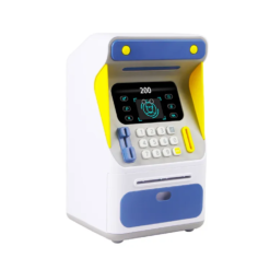 Παιδικός Ηλεκτρονικός Κουμπαράς ATM με Προσομοιωμένο Μηχανισμό Αναγνώρισης Προσώπου Μπλε