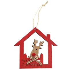 ΤΑΡΑΝΔΟΣ ΣΕ ΣΠΙΤΑΚΙ ΣΤΟΛΙΔΙ ΚΡΕΜΑΣΤΟ 10x9cm Xmasfest 1133275