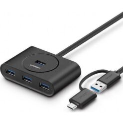 Hub Type-C/USB 3.0 + PSU UGREEN CR113 Μαύρο 40850