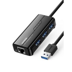 Hub USB 3.0 με προσαρμογέα Gigabit UGREEN Μαυρό 20265