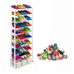 Πλαστική παπουτσοθήκη 30 θέσεων Amazing Shoe Rack 140x24x51εκ σε Λευκό Χρώμα