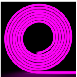 Αδιάβροχη LED ταινία Neon 12V 5m με τροφοδοτικό ροζ – φούξια IP65 RZ-0027