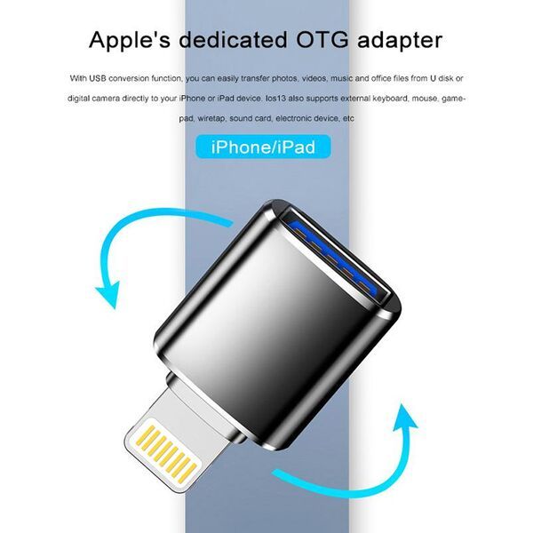 Αντάπτορας OTG Lightning Αρσενικό σε USB-A Θηλυκό Μαύρο | G for Gadget