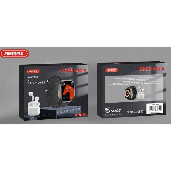 Σετ Smartwatch με Παλμογράφο και Ακουστικά Remax T900 Ultra σε ...