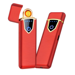 Επαναφορτιζόμενος αντιανεμικός ηλεκτρικός αναπτήρας USB – κόκκινο