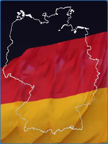 Umriss von Deutschland auf der Flagge