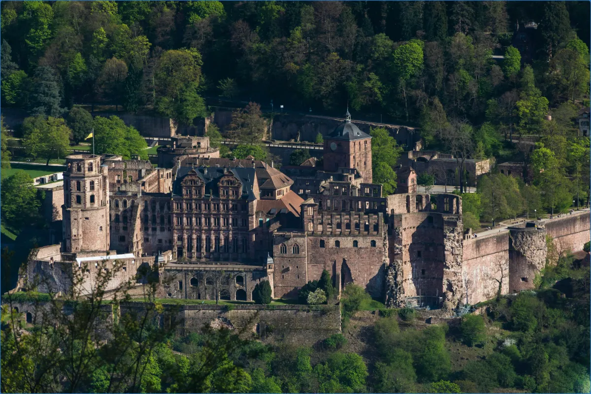 Heidelberger Schloss inmitten von Bäumen