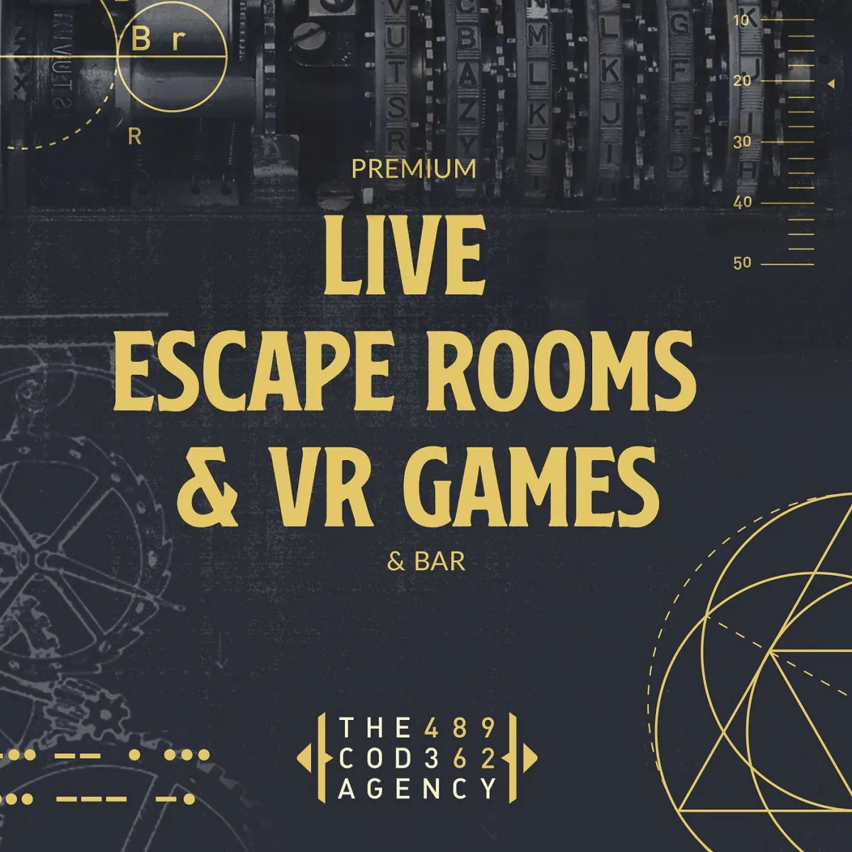 Werbung für Live Escape Rooms und VR-Spiele