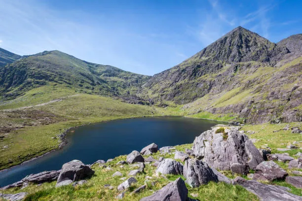 Mountain landscape with a small lake