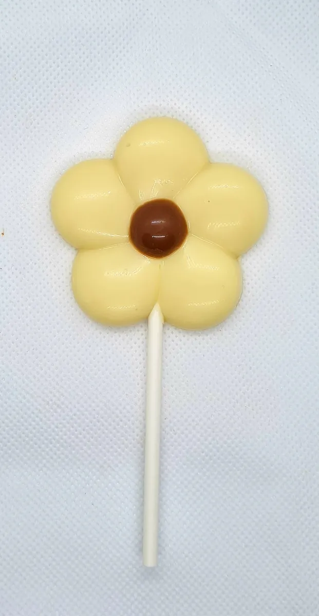 Flower-shaped lollipop on a stick
