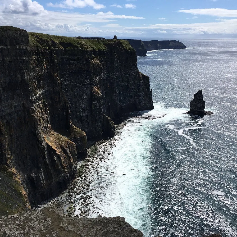 Cliffs with ocean waves below