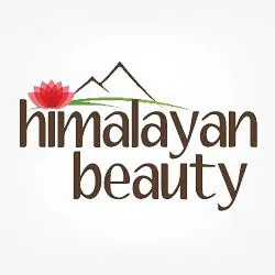 Himalayan Beauty logo with mountains and flower
