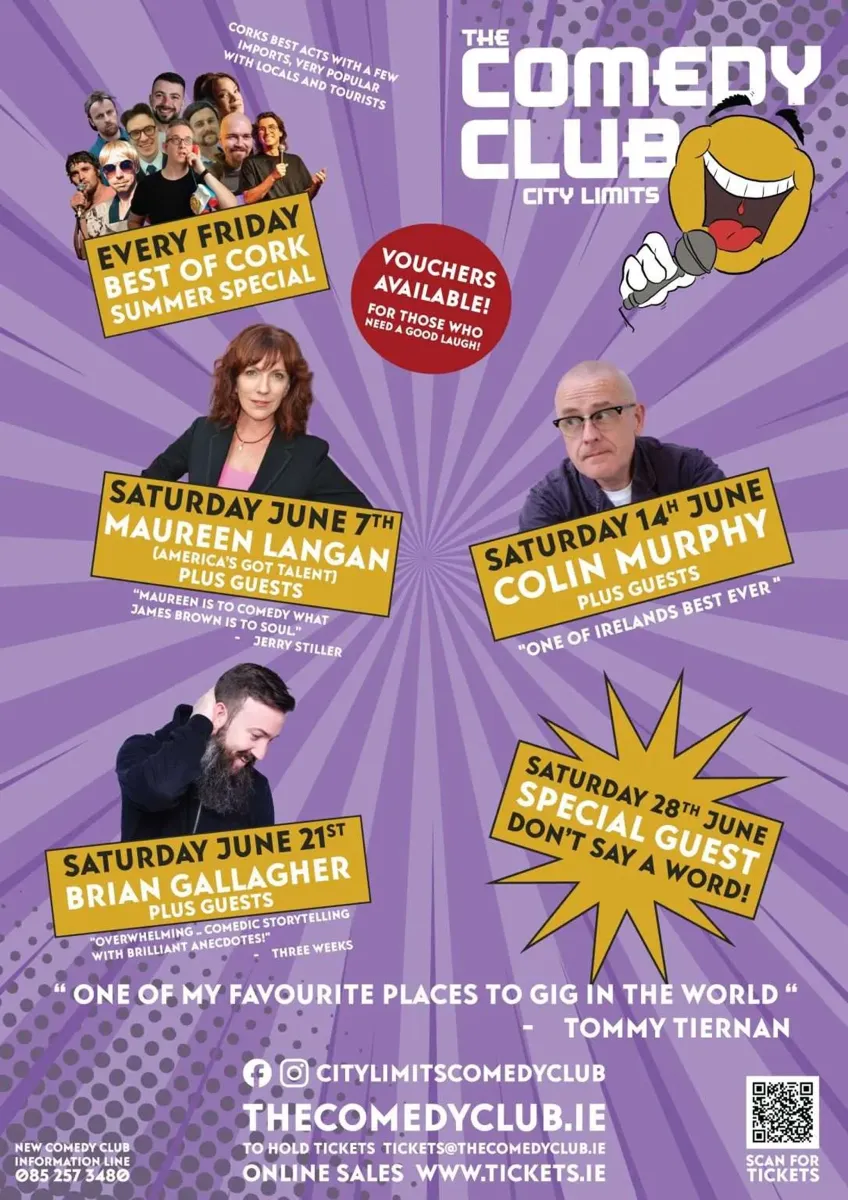 Poster for The Comedy Club events in June.