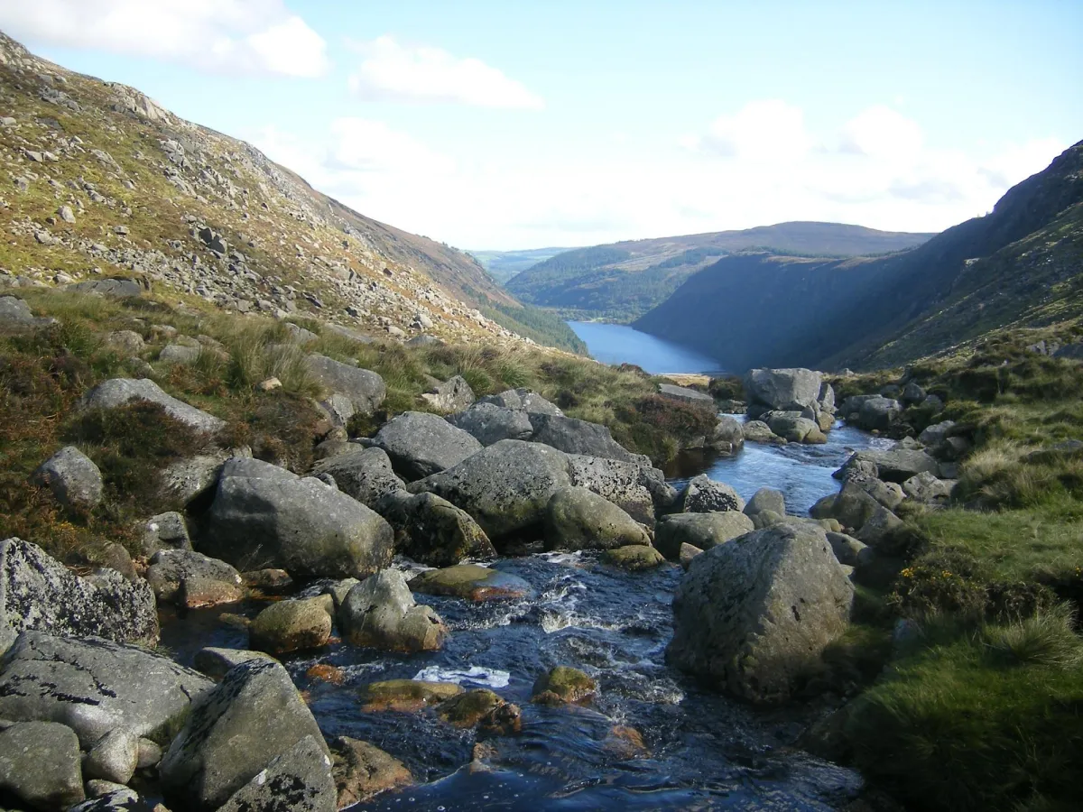 Mountain stream flowing through rocky landscape