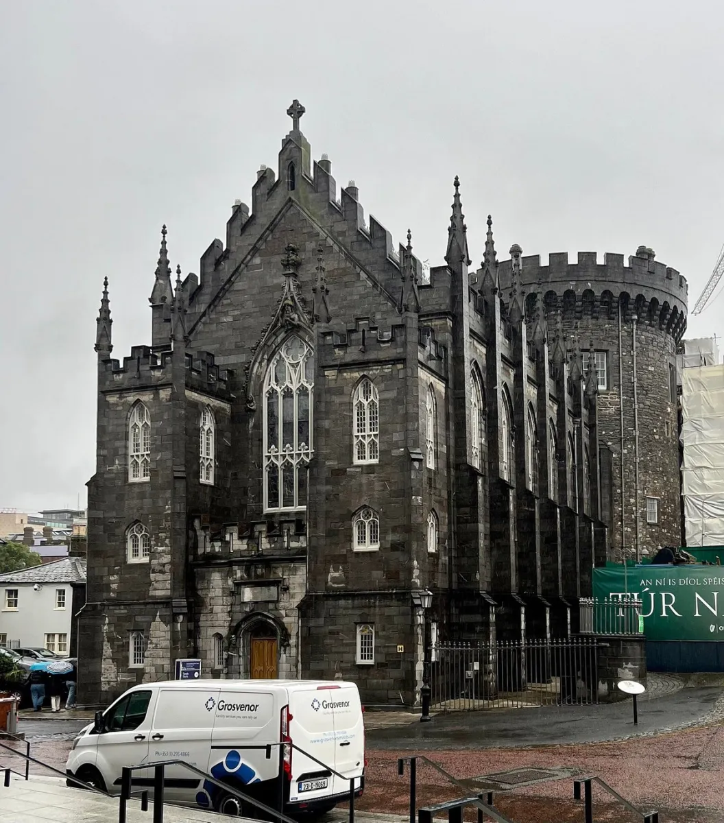 Historic stone building with gothic architecture