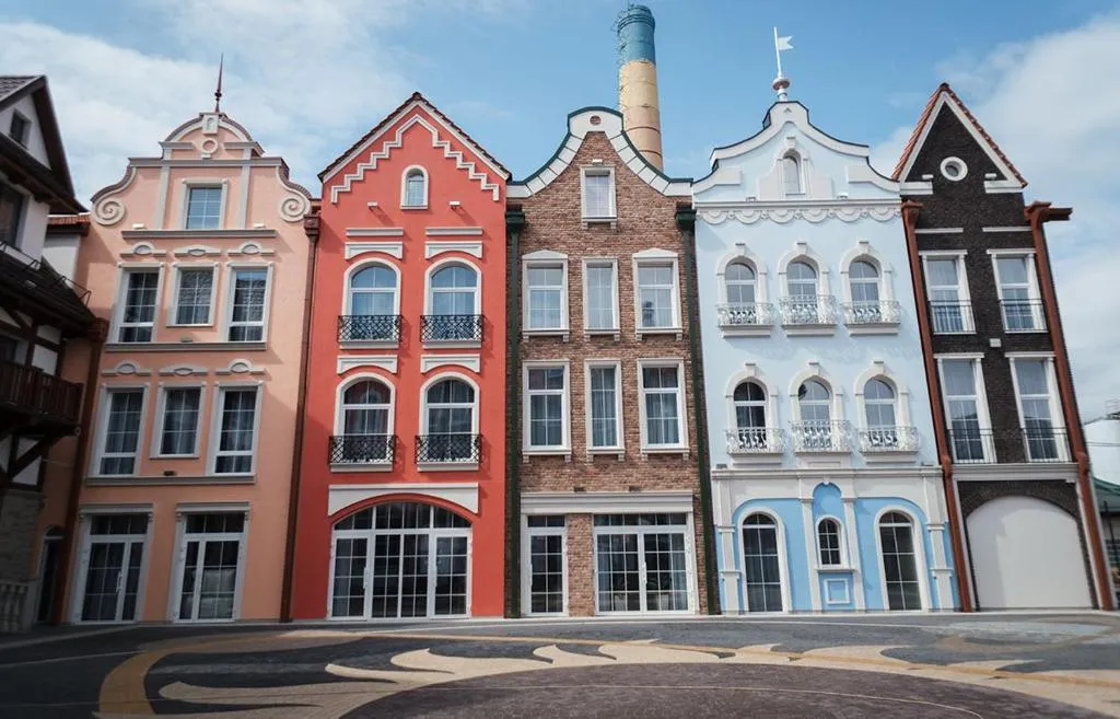 Colorful European-style buildings
