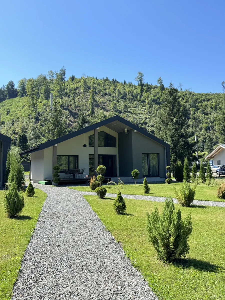 Сучасні котеджі комплексу River Rest серед зелених гір та хвойних дерев у Славську.