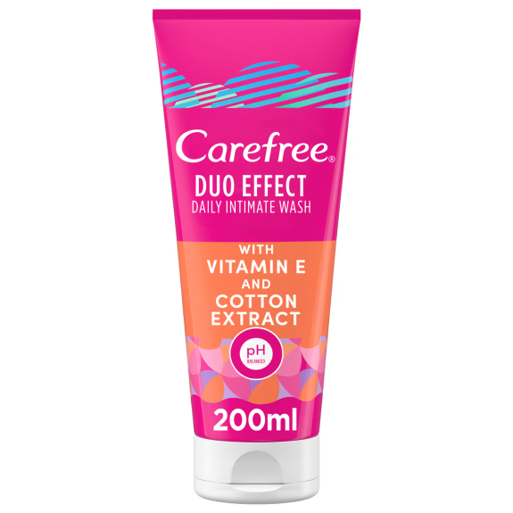 Carefree Duo Effect Intimate Wash Vit E & Cotton Extract (200ml)