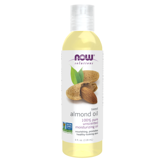 NOW Sweet Almond Oil 100% Pure, Unscented (118ml)