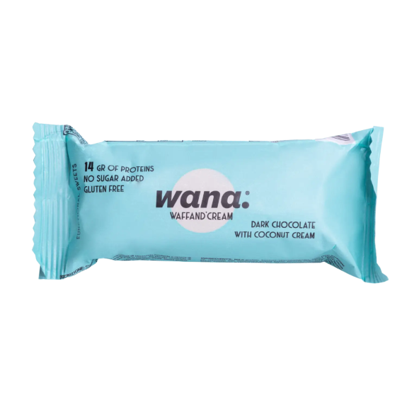 Wana Waffand Cream Protein bar, Dark Chocolate with Coconut Cream 43g