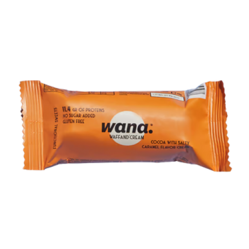 Wana Waffand Cream Protein bar, Cocoa with Salty Caramel 43g