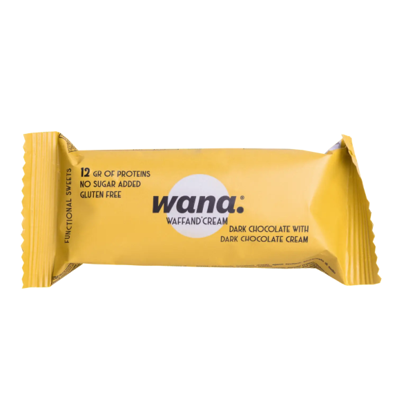 Wana Waffand Cream Protein bar, Dark Chocolate with Dark Chocolate Cream 43g