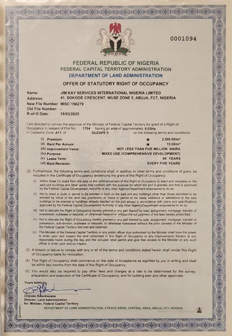 Land for Sale in Guzape, FCT - Image 1