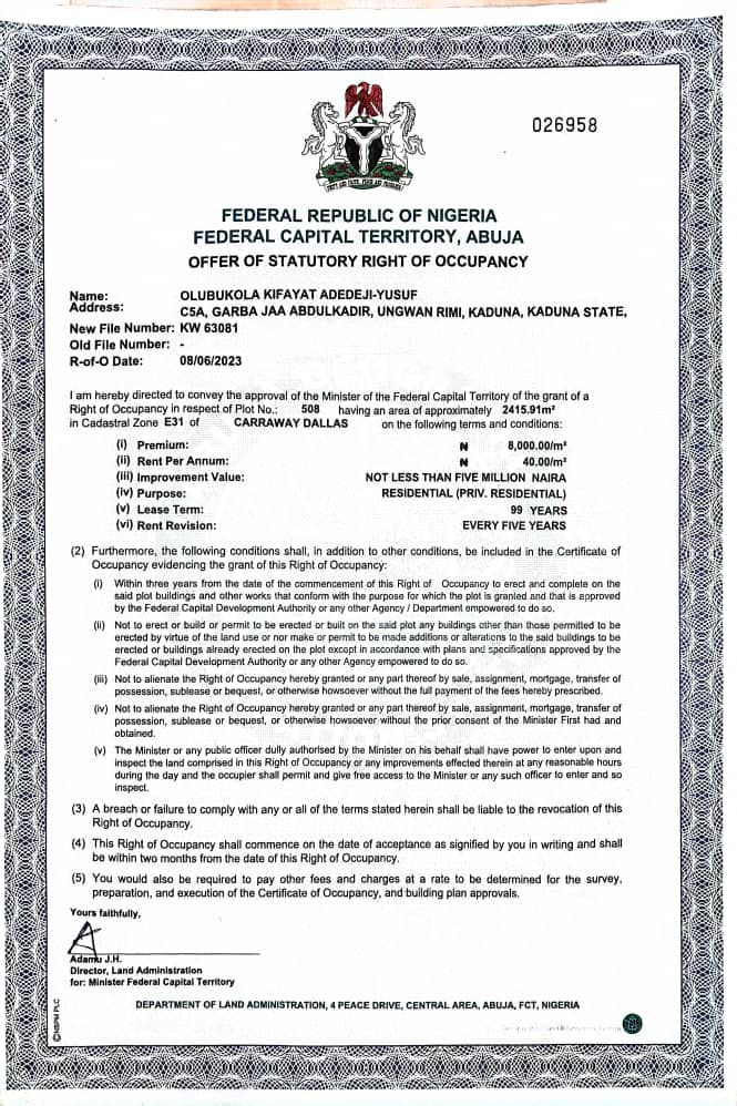 Land for Sale in Nbora, FCT - Image 1