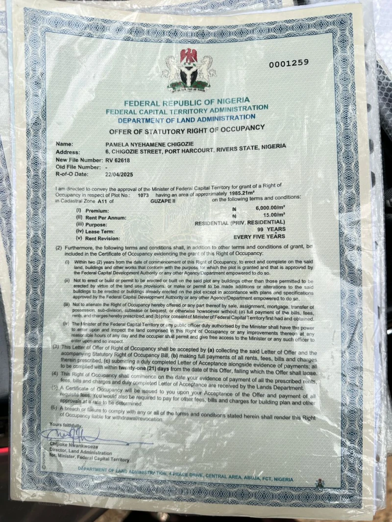Land for Sale in Guzape 2, FCT - Image 1
