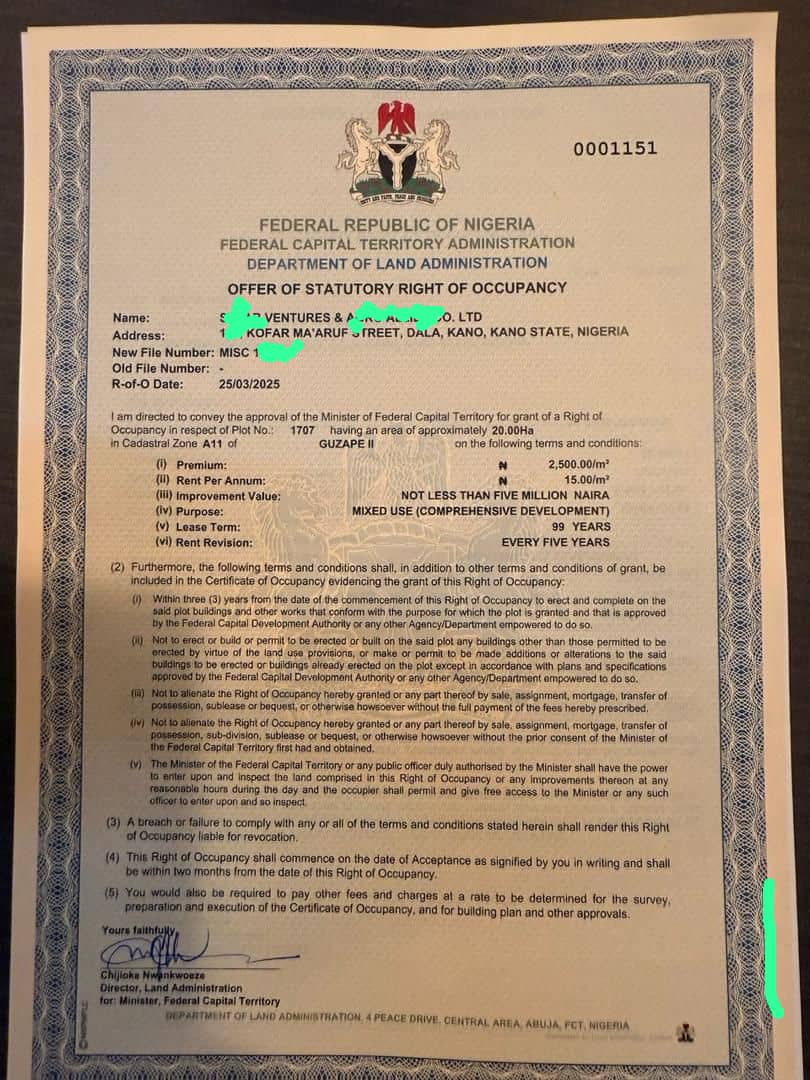 Land for Sale in Guzape 2, FCT - Image 1
