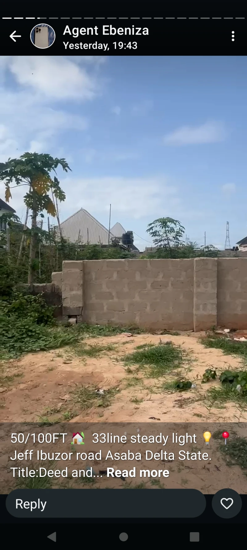 Land for Sale in Ibusa Road, Delta - Image 1