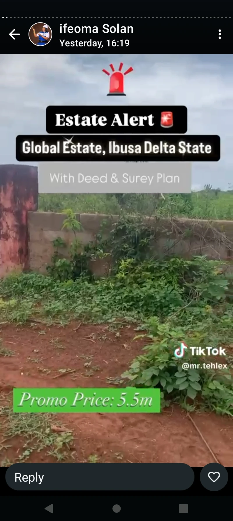 Land for Sale in Ibusa Road, Delta - Image 1