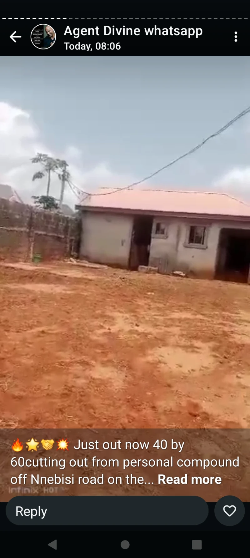 Land for Sale in 40 by 60 cut from personal compound, Nnebisi road, Delta - Image 1