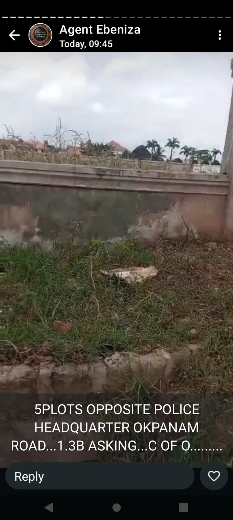 Land for Sale in 5 plots of land opp Police Headquarters, Delta - Image 4