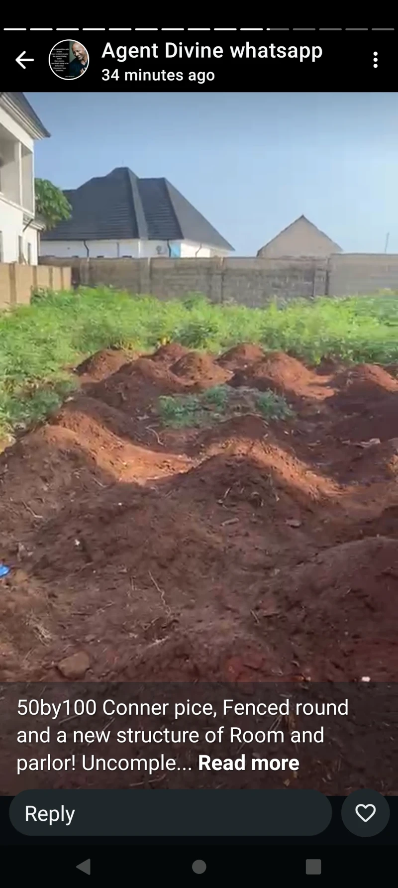 Land for Sale in 50 by 100 with uncompleted room and parlour in it at Nwagwolor, Delta - Image 2