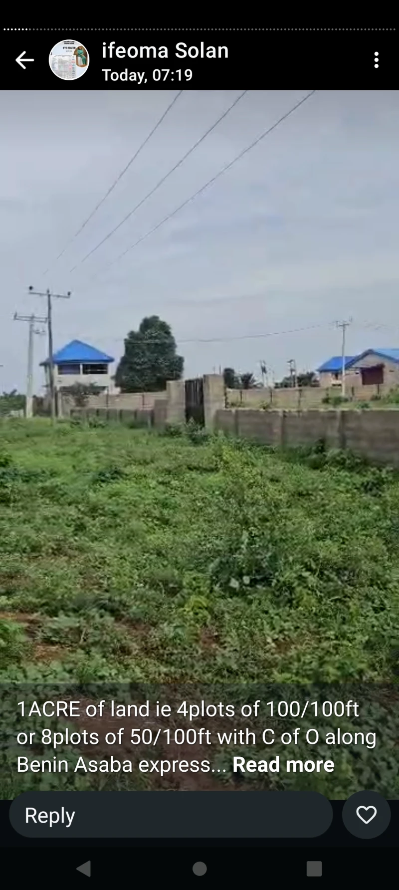 Land for Sale in 1 acre ( 8 plots) Issele Azagba express, Delta - Image 3