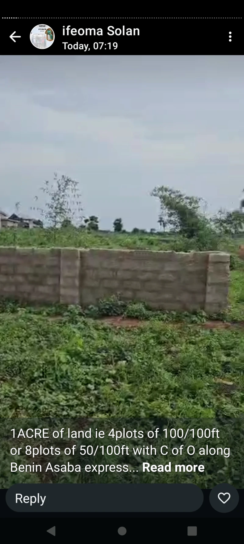 Land for Sale in 1 acre ( 8 plots) Issele Azagba express, Delta - Image 2