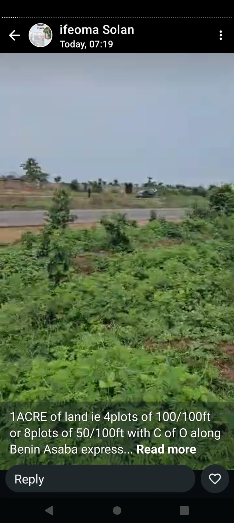 Land for Sale in 1 acre ( 8 plots) Issele Azagba express, Delta - Image 1