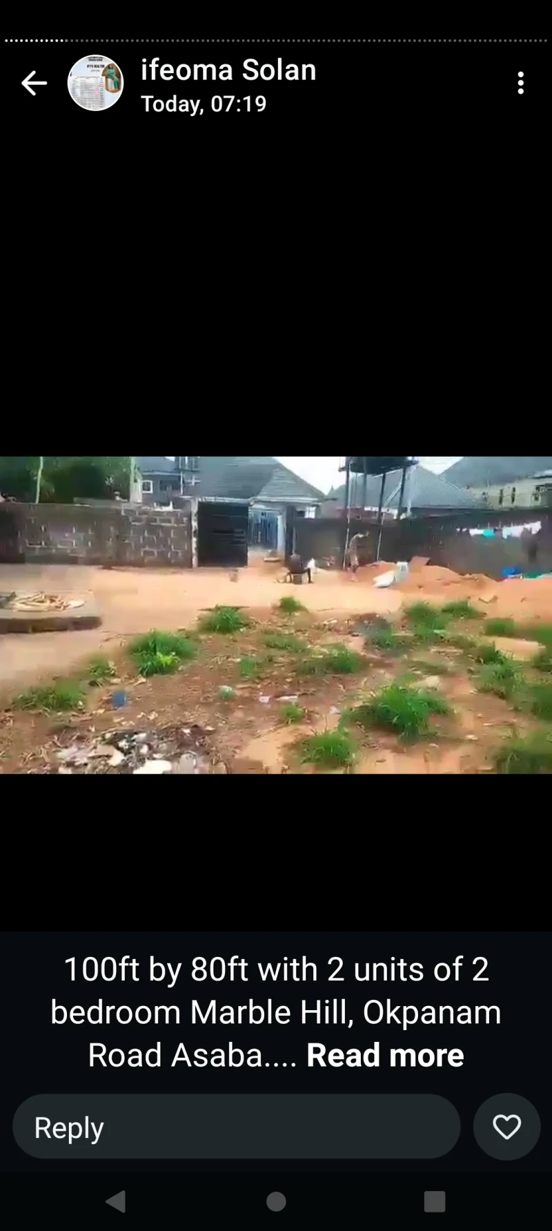 Land for Sale in 100 by 80 and 2 units of 2 bed at Mabel hill, Delta - Image 1