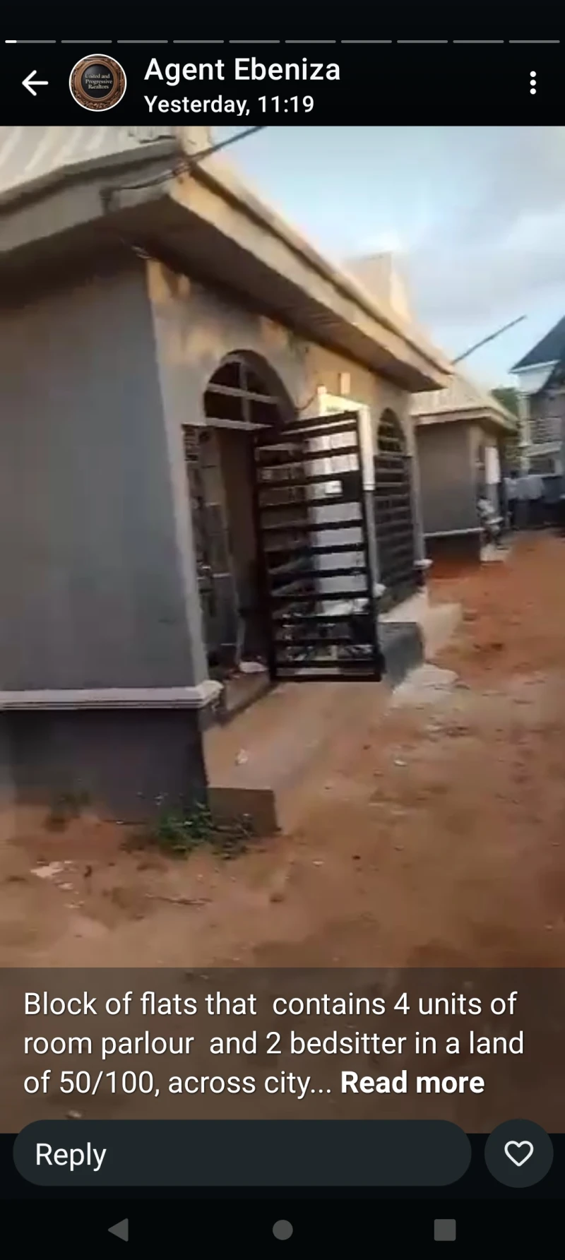 1 Bedroom Flat for Sale in 4 units of room and parlour at Across Okpanam City gate, Delta cover picture