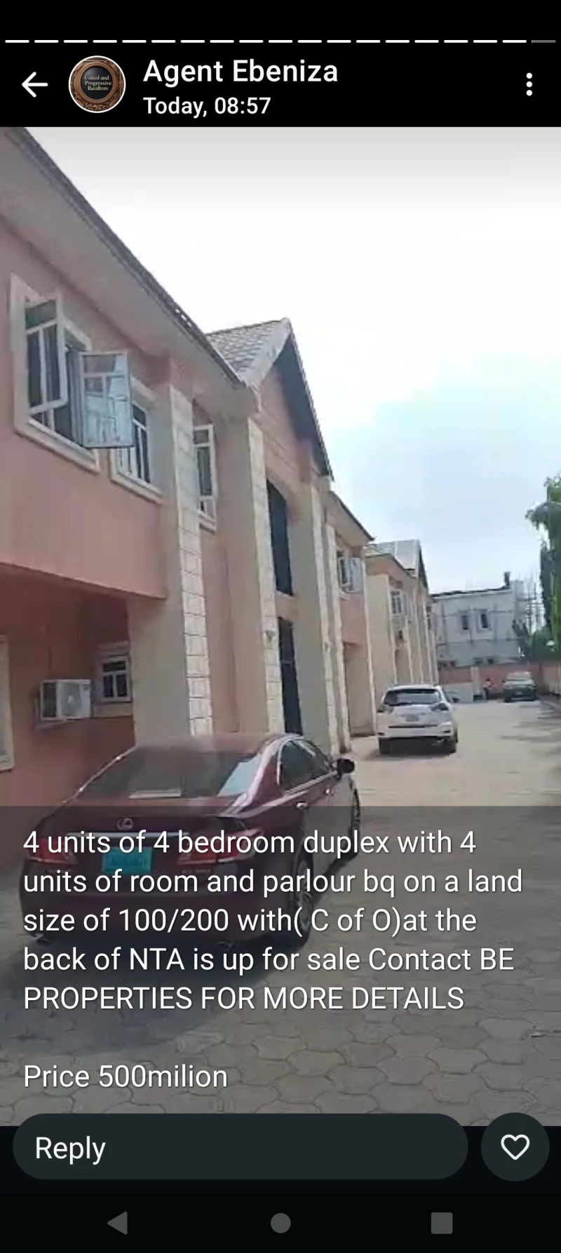 Duplex for Sale in 4 units of 4bed duplex in 100 by 200 land with C of O back of NTA, Delta cover picture