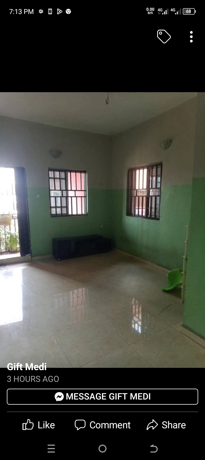 3 Bedroom Flat for Rent in Okpanan ....opposite line filling ...station 33 line, Delta cover picture