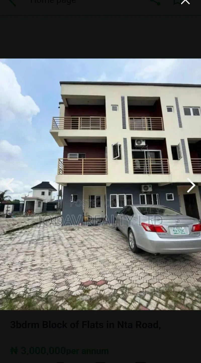 3 Bedroom Flat for Sale in NTA road, Rivers cover picture