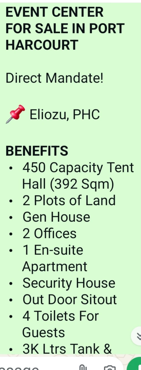 Hall for Sale in Eliozu, Rivers cover picture